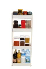 Motek Çok Amaçlı Tekerlekli Raf Banyo Rafı Mutfak Rafı MR-04