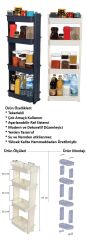 Motek Çok Amaçlı Tekerlekli Raf Banyo Rafı Mutfak Rafı MR-04 Antrasit Siyah