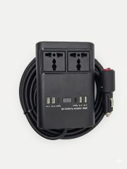 Araç Inverter 150W,Çakmak Uzatma Kablosu Çakmaklık,4 USB,2 Type-C çıkışlı 12V/16 A /120W 2 X1,5mm TTR Bakır 5Mt-GG25