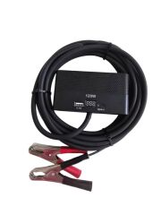 Aküden bağlantılı Uzatma Kablosu Çakmaklık Çoklayıcı LCD Ekranlı USB, Type-C çıkışlı 12 Volt 10 Amper 120 WAT 2 X1,5mm TTR Bakır 10 Mt-Siyah-YT-OT733-MŞ