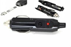 Araç Çakmak Uzatma Kablosu Çakmaklık Çoklayıcı LCD Ekranlı USB,Type-C çıkışlı 12V/10A/120W 2 X1,5mm TTR Bakır10Mt-YT-OT733