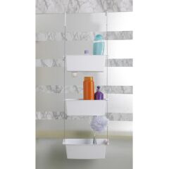 Primanova Üç Gözlü Duş Sepeti Beyaz Pratik Asılabilir Yapı N43