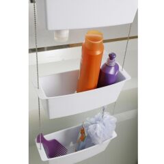 Primanova Üç Gözlü Duş Sepeti Beyaz Pratik Asılabilir Yapı N43