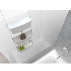 Primanova Üç Gözlü Duş Sepeti Beyaz Pratik Asılabilir Yapı N43