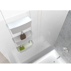 Primanova Üç Gözlü Duş Sepeti Beyaz Pratik Asılabilir Yapı N43