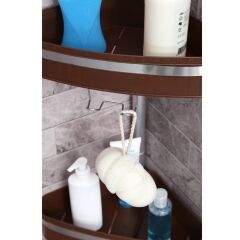 Primanova Yaylı Banyo Köşe Rafı Banyo Köşe Seti Fina N39 beyaz