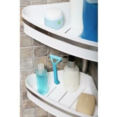 Primanova Yaylı Banyo Köşe Rafı Banyo Köşe Seti Fina N39