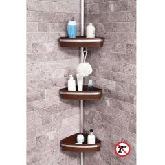 Primanova Yaylı Banyo Köşe Rafı Banyo Köşe Seti Fina N39 beyaz