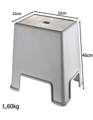 Geseus Banyo Taburesi  Büyük Boy Çok amaçlı Tabure Gri CLK-481