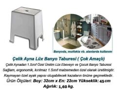 Geseus Banyo Taburesi  Büyük Boy Çok amaçlı Tabure Gri CLK-481