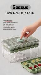 Bas-Çıkar Buz Kalıbı 56 Adet Buz Kapasiteli Kapaklı Saklama Kutulu