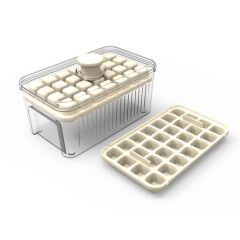 Bas-Çıkar Buz Kalıbı 56 Adet Buz Kapasiteli Kapaklı Saklama Kutulu