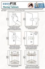 Geseus Yapışkanlı Siyah İki Katlı Banyo Köşe Rafı EF257S