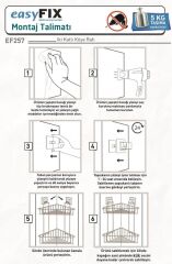 Geseus Yapışkanlı Siyah İki Katlı Banyo Köşe Rafı EF257S