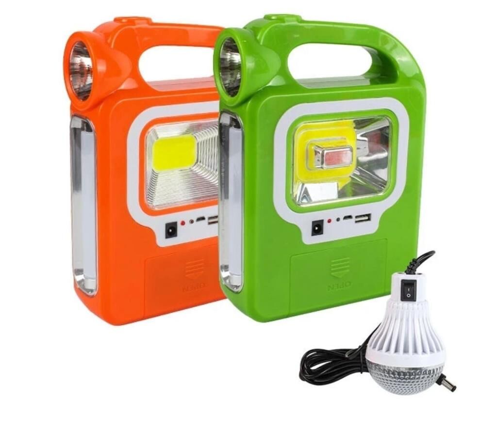 Kamp Lambası Solar Güneş Enerjili Aydınlatma Sistemi 3 Modlu Şarjlı Işıldak 5w 1 Ampul Hediye