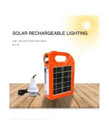 Kamp Lambası Solar Güneş Enerjili Aydınlatma Sistemi 3 Modlu Şarjlı Işıldak 5w 1 Ampul Hediye