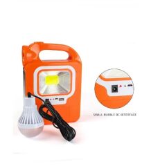 Kamp Lambası Solar Güneş Enerjili Aydınlatma Sistemi 3 Modlu Şarjlı Işıldak 5w 1 Ampul Hediye