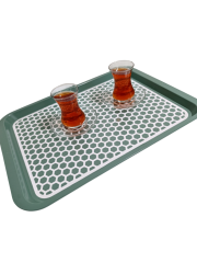 Kaydırmaz Tabanlı Servis Tepsi Sunum Tepsisi Orta Boy-1136-01 Bordo,Yeşil