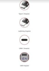 Araç İçi 120 Watt Hızlı Şarj Adaptörü Çakmaklık Adaptörü Iphone,Type-C Makaralı Şarj Kablolu-G16