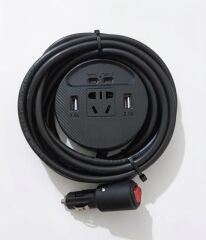 Araç Inverter 150W,2 USB,2 Type-C çıkışlı 12V/16 A /120W 2 X1,5mm TTR Bakır 5Mt-GG22