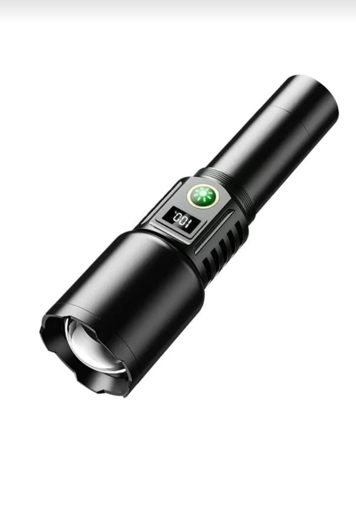 Projektör Fener Polis Feneri Powerbank 2000 Mah Batarya 30 Wat 2000 Lümen Zomlu Lcd Ekranlı Yüksek Işık Gücü-PR049