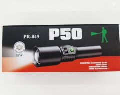 Projektör Fener Polis Feneri Powerbank 2000 Mah Batarya 30 Wat 2000 Lümen Zomlu Lcd Ekranlı Yüksek Işık Gücü-PR049