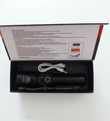 Projektör Fener Polis Feneri Powerbank 2000 Mah Batarya 30 Wat 2000 Lümen Zomlu Lcd Ekranlı Yüksek Işık Gücü-PR049