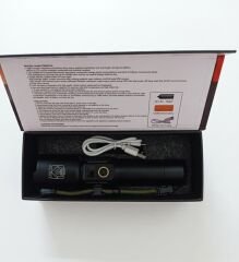 Projektör Fener Polis Feneri Powerbank 2000 Mah Batarya 30 Wat 2000 Lümen Zomlu Lcd Ekranlı Yüksek Işık Gücü-PR049