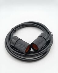 Araç Çakmaklık Uzatma Kablosu Dişi+Dişi 12-24 Volt 16 Amper 2 X1 mm TTR Bakır 5 Mt-Siyah