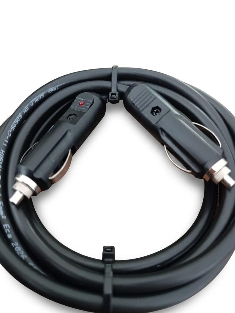 Araç Çakmaklık Uzatma Kablosu Erkek+Erkek 12-24 Volt 16 Amper 2 X1 mm TTR Bakır 5 Mt-Siyah