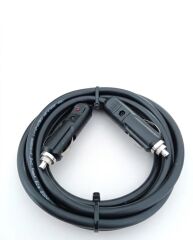 Araç Çakmaklık Uzatma Kablosu Erkek+Erkek 12-24 Volt 16 Amper 2 X1 mm TTR Bakır 5 Mt-Siyah