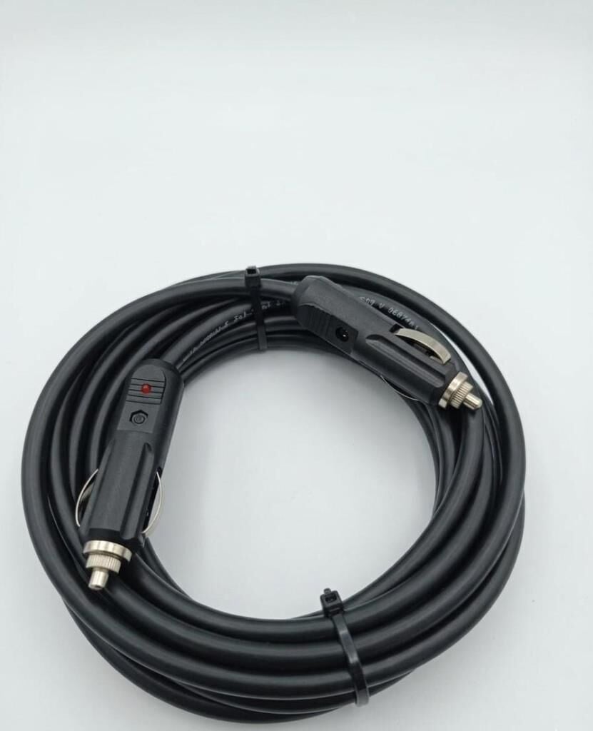 Araç Çakmaklık Uzatma Kablosu Erkek+Erkek 12-24 Volt 16 Amper 2 X1 mm TTR Bakır 10 Mt-Siyah