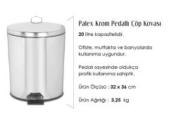 Palex Krom Pedallı Çöp Kovası 20 Litre