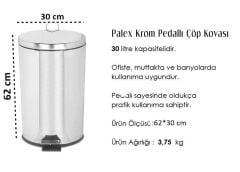 Palex Krom Pedallı Çöp Kovası 30 Litre