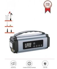 Taşınabilir Şarjlı Dijital Hava Kompresörü Hava Pompası Jump Starter Akü Takviyeli Marş Özellikli 8000 Mah Powerbank, Led lamba –APSS-01