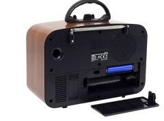 Nostajik Şömine Efektli Ahşap Şarjlı 3 Dalga Radyo Telefon Tutucu,Bluetooth,TF Kart-903