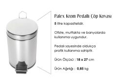 Palex Krom Pedallı Çöp Kovası 5 Litre
