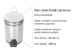 Palex Krom Pedallı Çöp Kovası 5 Litre