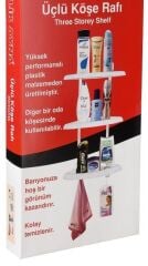 Geseus Banyo Üçlü Köşe Rafı Demonte Plastik -133
