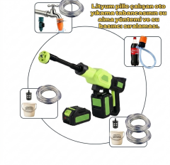Şarjlı Yüksek Basınçlı 300Watt Araba Yıkama Makinası Halı,Cam,Oto Yıkama Bahçe İlaçlama Sulama 2 Akülü-  XL775-PLUS