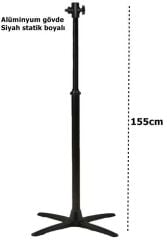 Soba Ayağı Çok Amaçlı Lüks Alüminyum Ayak 155 CM Siyah