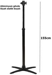 Soba Ayağı Çok Amaçlı Lüks Alüminyum Ayak 155 CM Siyah