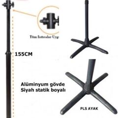 Soba Ayağı Çok Amaçlı Lüks Alüminyum Ayak 155 CM Siyah