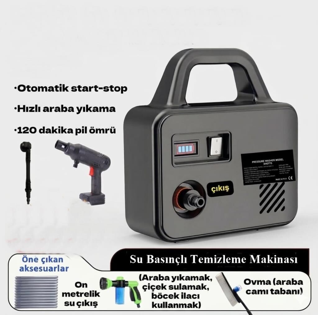 Çanta Tip Çift Akülü Ağaç -Bahçe İlaçlama Oto Yıkama Tabancası Şarj Göstergeli 150Watt-XHD775MAX
