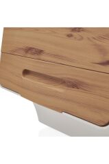 Motek Patateslik Soğanlık Tekerlekli Organızer Eşya Ve Erzak Kutusu 3x33 Lt-Mt05 Bambu+Krem