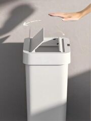 Sensörlü Çöp Kovası Fotoselli 50 Litre Büyük Boy Atık Kovas-Beyaz