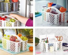 Geseus Taşıma Saplı Buzdolabı,Mutfak,Banyo Duzenleyici Organızer Beyaz-8114