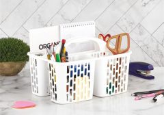 Geseus Taşıma Saplı Buzdolabı,Mutfak,Banyo Duzenleyici Organızer Beyaz-8114