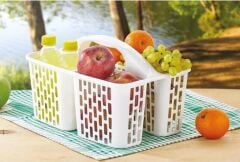 Geseus Taşıma Saplı Buzdolabı,Mutfak,Banyo Duzenleyici Organızer 4Adet Beyaz-8114