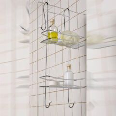 Çelik Ayna İki Katlı Duşa Kabin Rafı Şampuanlık Orjinal Çelikayna Ürünü-990